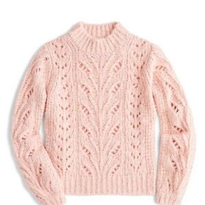J Crew Point Sur Pointelle Alpaca Blend Sweater, M